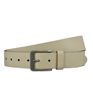 Houtkamp Unisex Leren Riem Beige / Creme – 4 cm