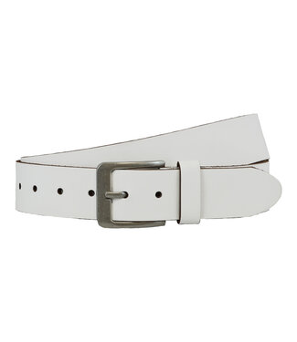 Houtkamp Unisex Leren Riem Wit – 4 cm