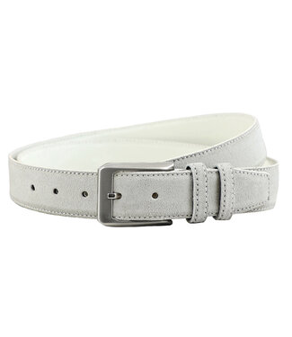 Houtkamp Suede Pantalon Riem Leer Unisex - Lichtgrijs