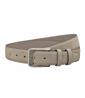 Houtkamp Suede Pantalon Riem Leer Unisex - Taupe