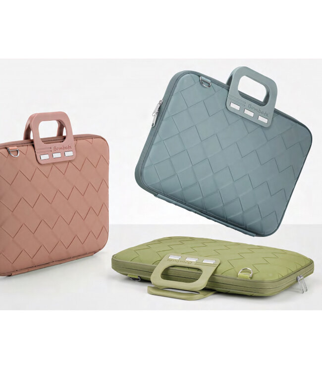 Bombata Intrecciato 15 / 16 inch Laptoptas Unisex - Vlechtpatroon - Geel