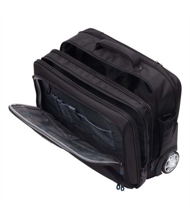 Lightpak SKY Zakelijke Laptoptrolley – Notebook Trolley met 2 Wielen – Laptopvak – Nylon – Zwart