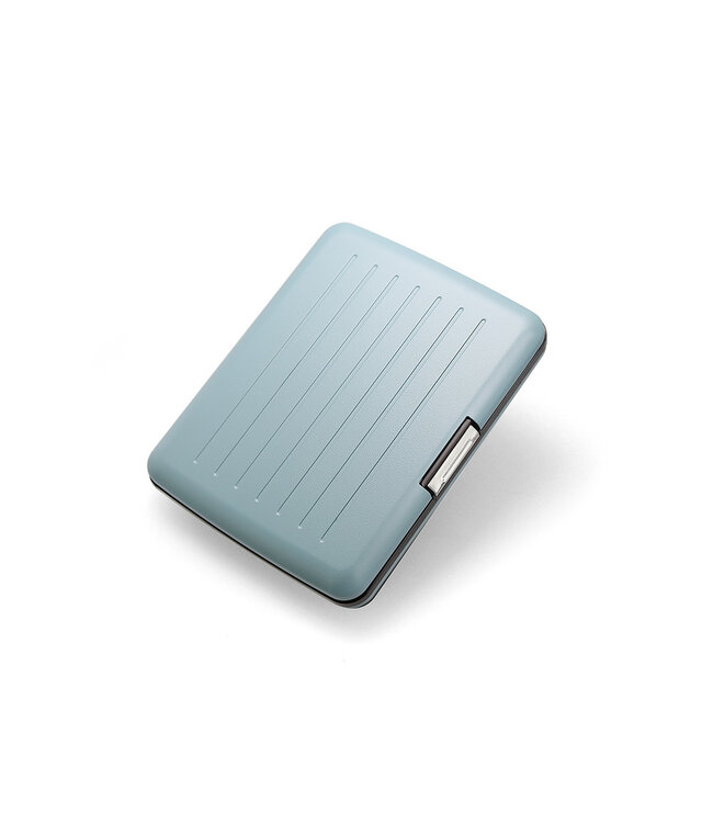 Ögon Designs Stockholm V2 Large Creditcardhouder – Dames en Heren – Aluminium Wallet met RFID Bescherming, Extra Geldvak & Waterbestendige Sluiting – Lichtblauw
