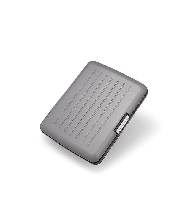 Ögon Designs Stockholm V2 Large Creditcardhouder – Dames en Heren – Aluminium Wallet met RFID Bescherming, Extra Geldvak & Waterbestendige Sluiting – Steen Grijs