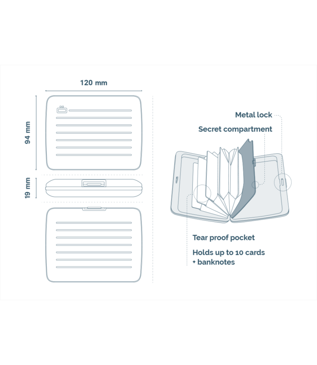 Ögon Designs Stockholm V2 Large Creditcardhouder – Dames en Heren – Aluminium Wallet met RFID Bescherming, Extra Geldvak & Waterbestendige Sluiting – Taxi Geel