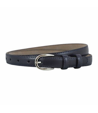 Houtkamp Smalle Leren Dames Riem 2 cm – Gebolleerd | Blauw