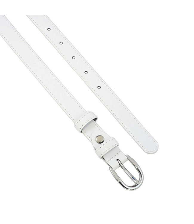 Houtkamp Smalle Leren Dames Riem 2 cm – Gebolleerde Taille- & Broekriem | Elegant | Wit