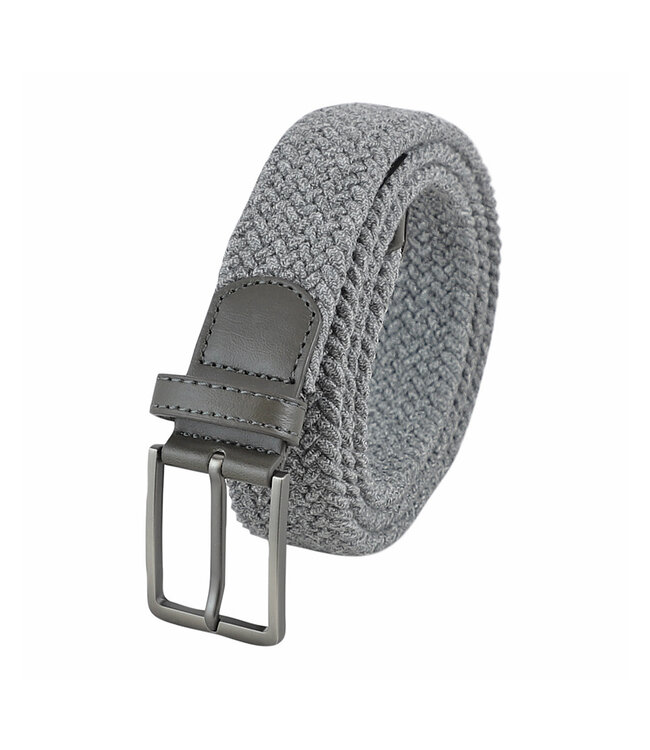 Landley Elastische Riem Gemêleerd – Unisex Luxe Gevlochten Stretch Riem zonder Gaatjes – Dames / Heren - Grijs
