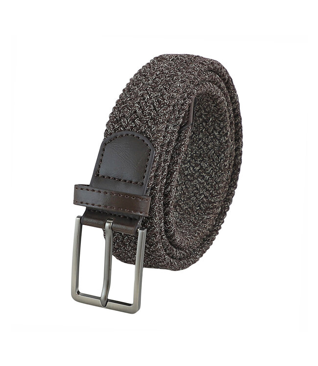 Landley Elastische Riem Gemêleerd – Unisex Luxe Gevlochten Stretch Riem zonder Gaatjes – Dames / Heren - Bruin