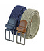 Landley Voordeelset Gemêleerde Elastische Riemen Blauw & Beige – Luxe Gevlochten Stretch Riemen - Dames & Heren - Duopack