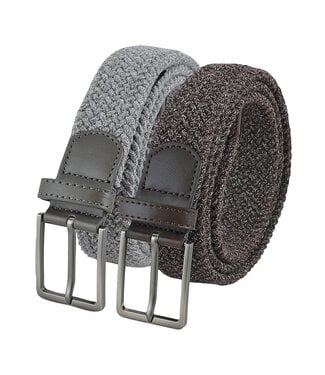 Landley Elastische Stretch Riemen Duopack – Luxe Gemêleerd - Grijs & Bruin