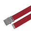 Landley Elastische Canvas Riem met Metalen Schuifgesp - Stretch - Koppelriem - Dames / Heren - Unisex - Rood