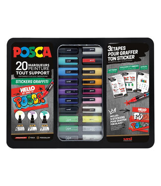 Posca Pigmentmarker “Stickers Graffiti” – 20-delige set in box