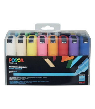 Posca Verfmarker PC-8K, 8 mm - 16er Box - Standaard kleuren