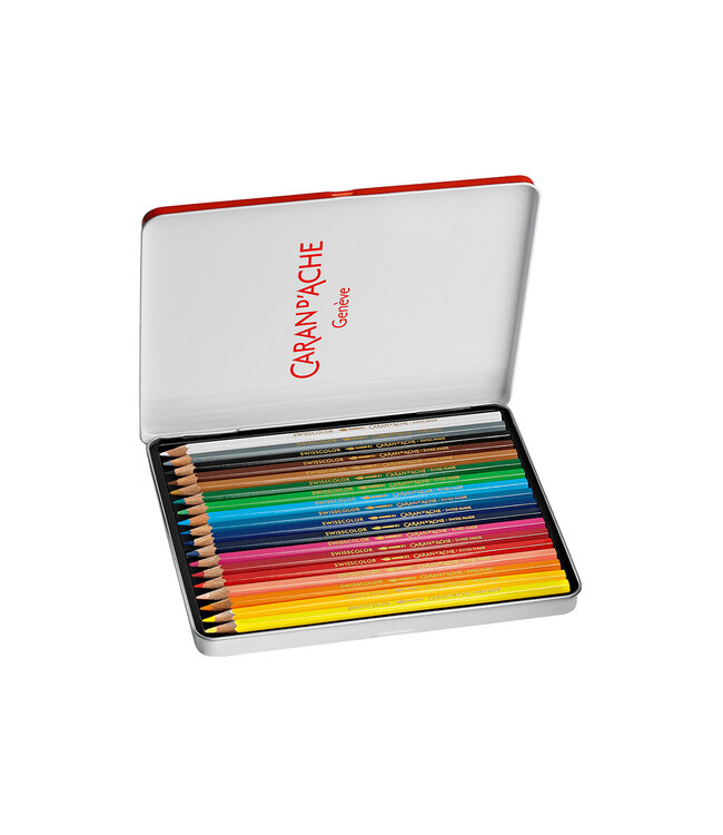Caran d’Ache Swisscolor Aquarelpotloden - 18 stuks - Metalen Blik