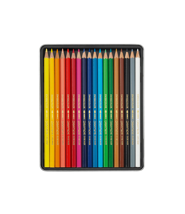 Caran d’Ache Swisscolor Aquarelpotloden - 18 stuks - Metalen Blik