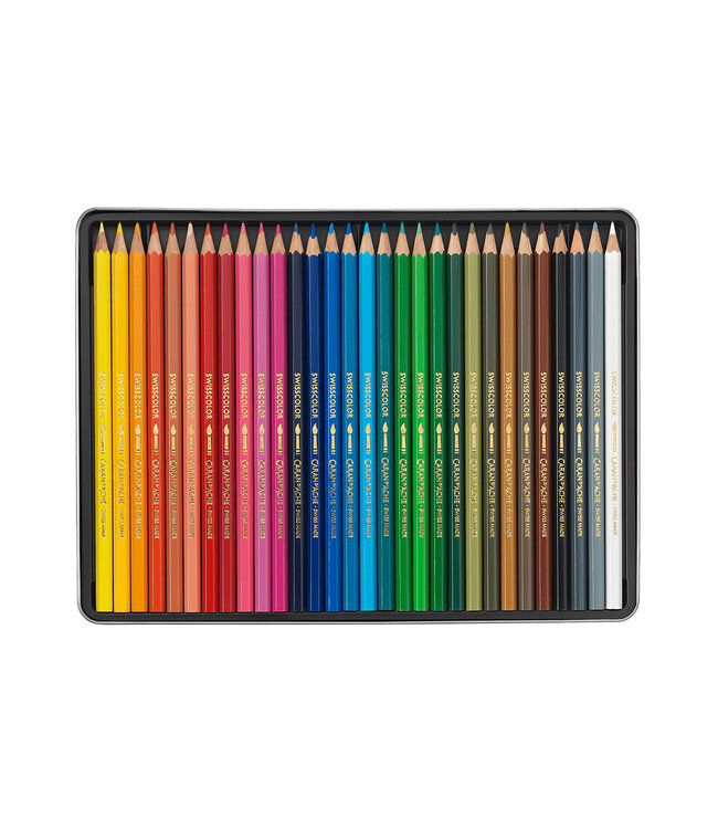 Caran d’Ache Swisscolor Aquarelpotloden - 30 stuks - Metalen Blik