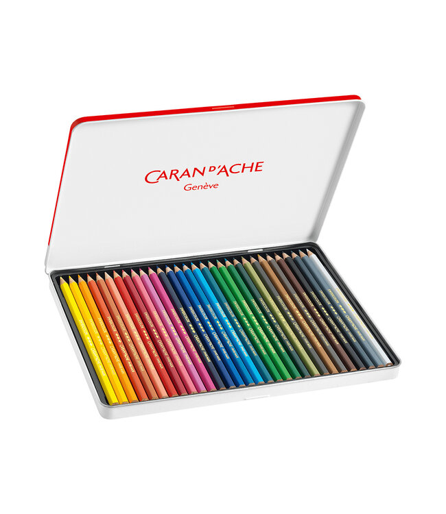 Caran d’Ache Swisscolor Permanent Kleurpotloden - 30 stuks - Metalen Blik