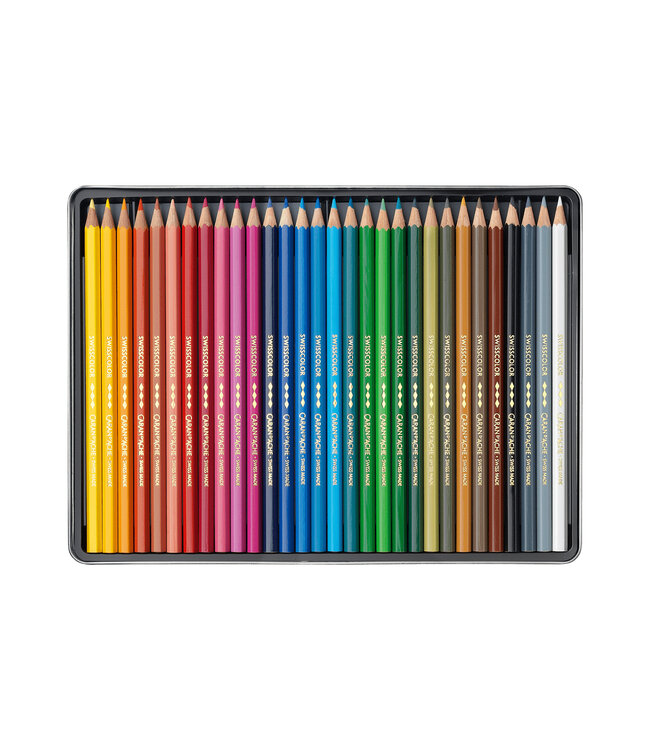 Caran d’Ache Swisscolor Permanent Kleurpotloden - 30 stuks - Metalen Blik