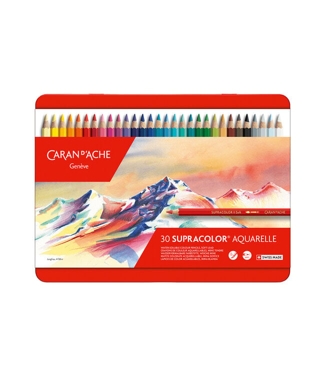 Caran d’Ache Supracolor Aquarelle Kleurpotloden – 30 Stuks in Metalen Blik