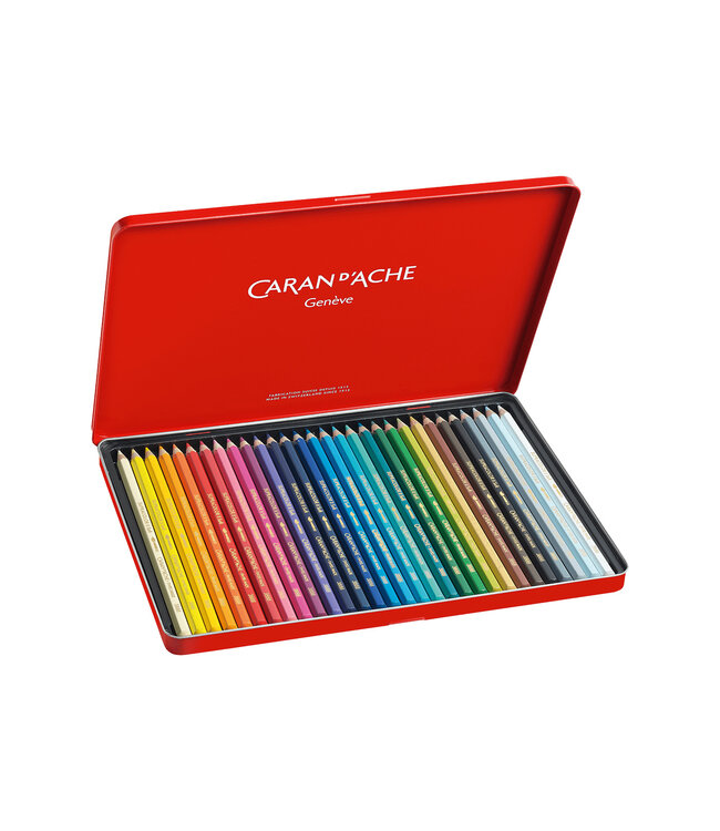 Caran d’Ache Supracolor Aquarelle Kleurpotloden – 30 Stuks in Metalen Blik