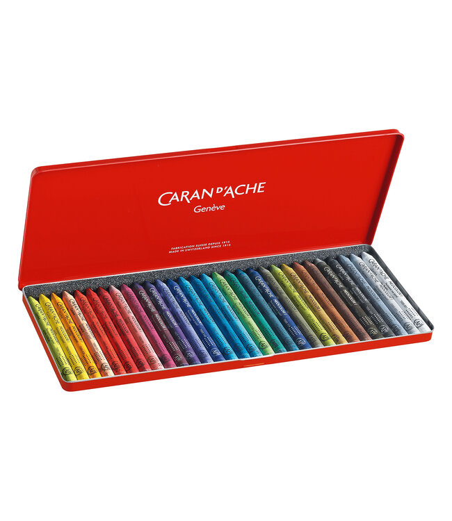 Caran d’Ache Neocolor I Watervaste Waxpastels – 30 Kleuren in Metalen Blik