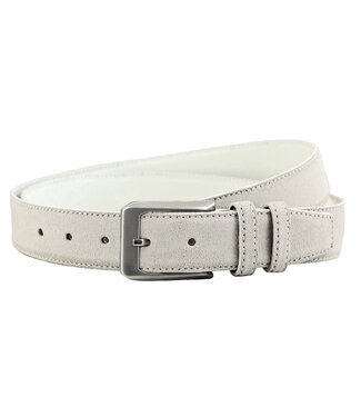 Houtkamp Suede Pantalon Riem Leer Unisex - Lichtgrijs