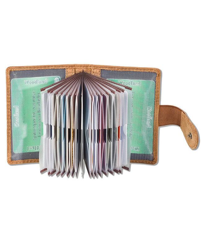 Woodland Luxe Leren Creditcardetui voor 20 pasjes - Vintage Buffelleer - Cognac