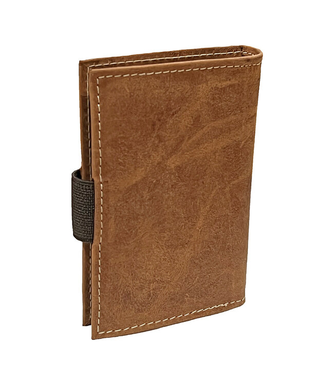 Woodland Luxe Leren Creditcardetui voor 20 pasjes - Vintage Buffelleer - Cognac