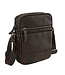 Landley Leren Schoudertas Heren & Dames – Crossbody Tas van Echt Leer met Dubbele Rits – Donkerbruin