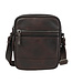 Landley Leren Schoudertas Heren & Dames – Crossbody Tas van Echt Leer met Dubbele Rits – Donkerbruin