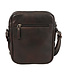 Landley Leren Schoudertas Heren & Dames – Crossbody Tas van Echt Leer met Dubbele Rits – Donkerbruin