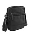 Landley Leren Schoudertas Heren & Dames – Crossbody Tas van Echt Leer met Dubbele Rits – Zwart