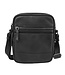 Landley Leren Schoudertas Heren & Dames – Crossbody Tas van Echt Leer met Dubbele Rits – Zwart