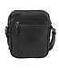Landley Leren Schoudertas Heren & Dames – Crossbody Tas van Echt Leer met Dubbele Rits – Zwart
