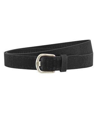 Landley Leren Gleufjesriem Smal - Stoer Hunter Leer - Zwart
