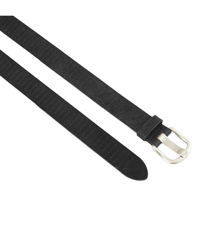Landley Leren Gleufjesriem Smal - Stoer Hunter Leer met Pull-up Effect - 3 cm - Dames & Heren - Zwart