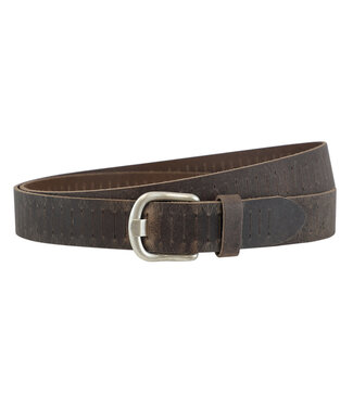 Landley Leren Gleufjesriem Smal - Stoer Hunter Leer - Bruin