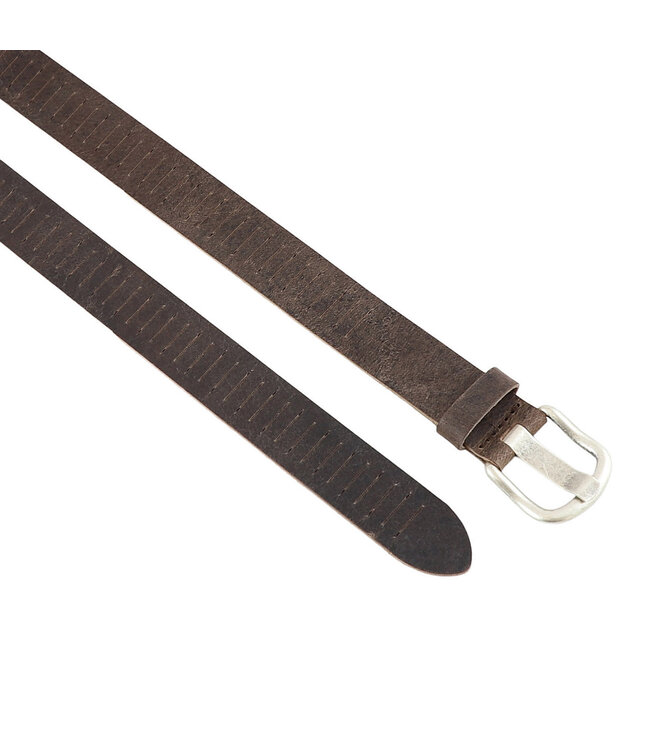 Landley Leren Gleufjesriem Smal - Stoer Hunter Leer met Pull-up Effect - 3 cm - Dames & Heren - Bruin
