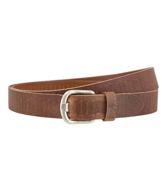 Landley Kinderriem Leer met Gleufjes - Stoer Hunter Leer - Cognac