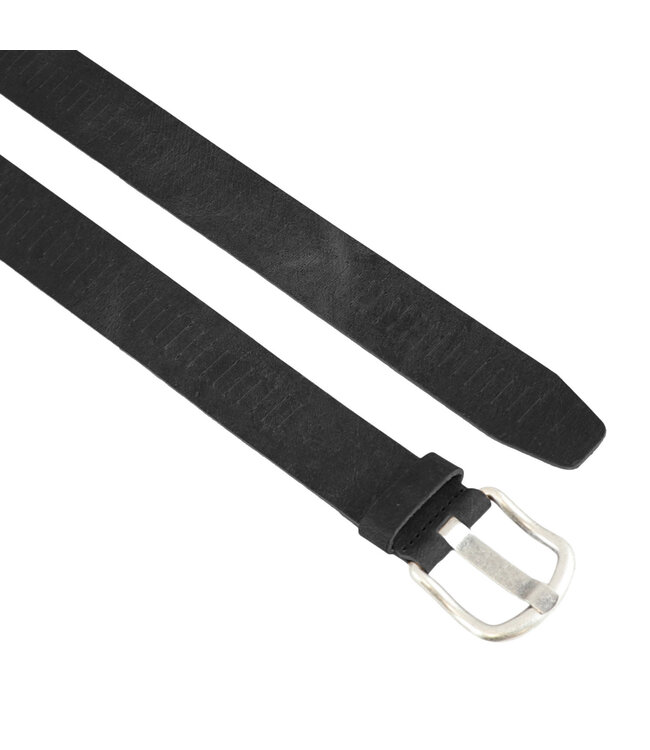 Landley Leren Gleufjesriem uit Hunter Leer – Stoere Jeansriem - Dames & Heren - 4 cm - Zwart