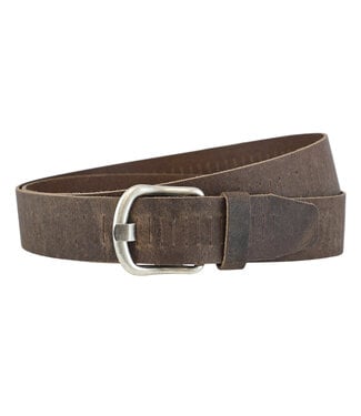 Landley Stoere Leren Unisex Gleufjesriem - Hunter Leer - Bruin