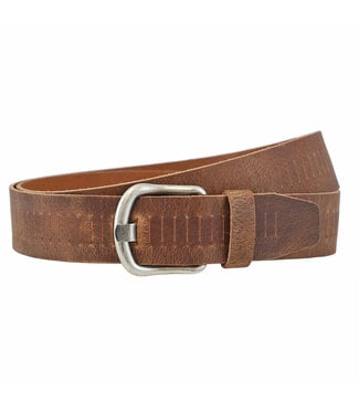 Landley Stoere Leren Unisex Gleufjesriem - Hunter Leer - Cognac
