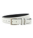 Landley Suède Leren Heren Riem - Pantalon Riem Leer - Broekriem Mannen - Lichtgrijs / Wit