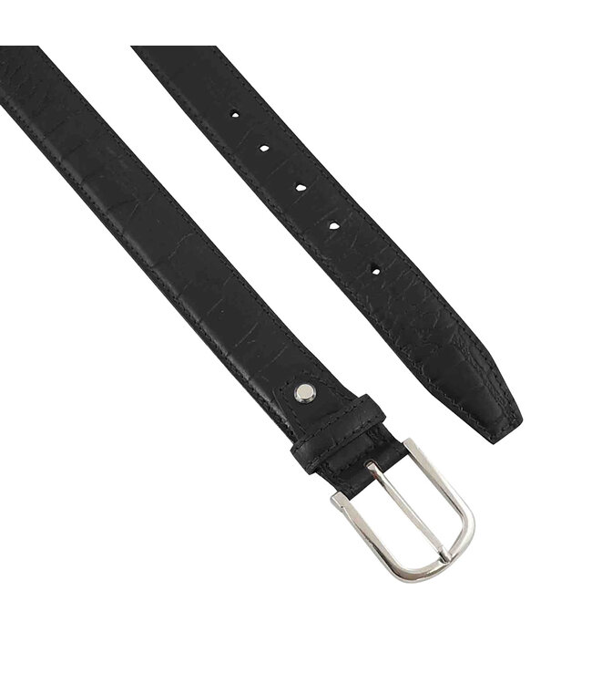 Landley Leren Heren Riem met Krokoprint – Pantalonriem 35 mm – Echt Leer – Zwart