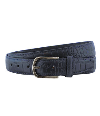 Landley Leren Heren Pantalonriem met Krokoprint – Blauw