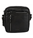 Landley Leren Schoudertas Heren - Crossbody Tas van Echt Leer - Verstelbare Schouderriem - Zwart