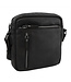 Landley Leren Schoudertas Heren - Crossbody Tas van Echt Leer - Verstelbare Schouderriem - Zwart