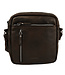 Landley Leren Schoudertas Heren - Crossbody Tas van Echt Leer - Verstelbare Schouderriem - Donkerbruin