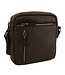 Landley Leren Schoudertas Heren - Crossbody Tas van Echt Leer - Verstelbare Schouderriem - Donkerbruin